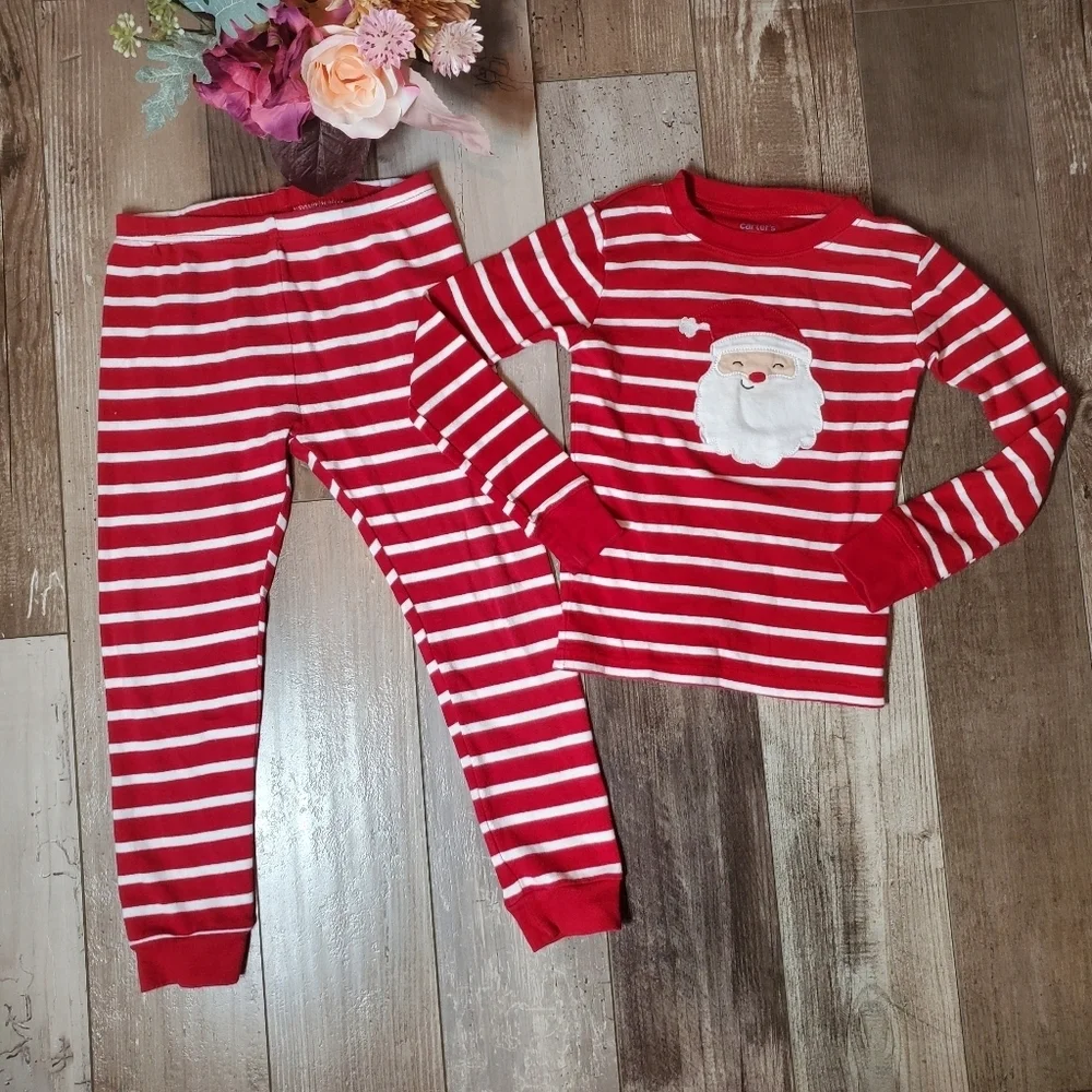 Carter's Child of Mine Toddler Christmas Pajama Set 2-Piece Size 5T Red & White
